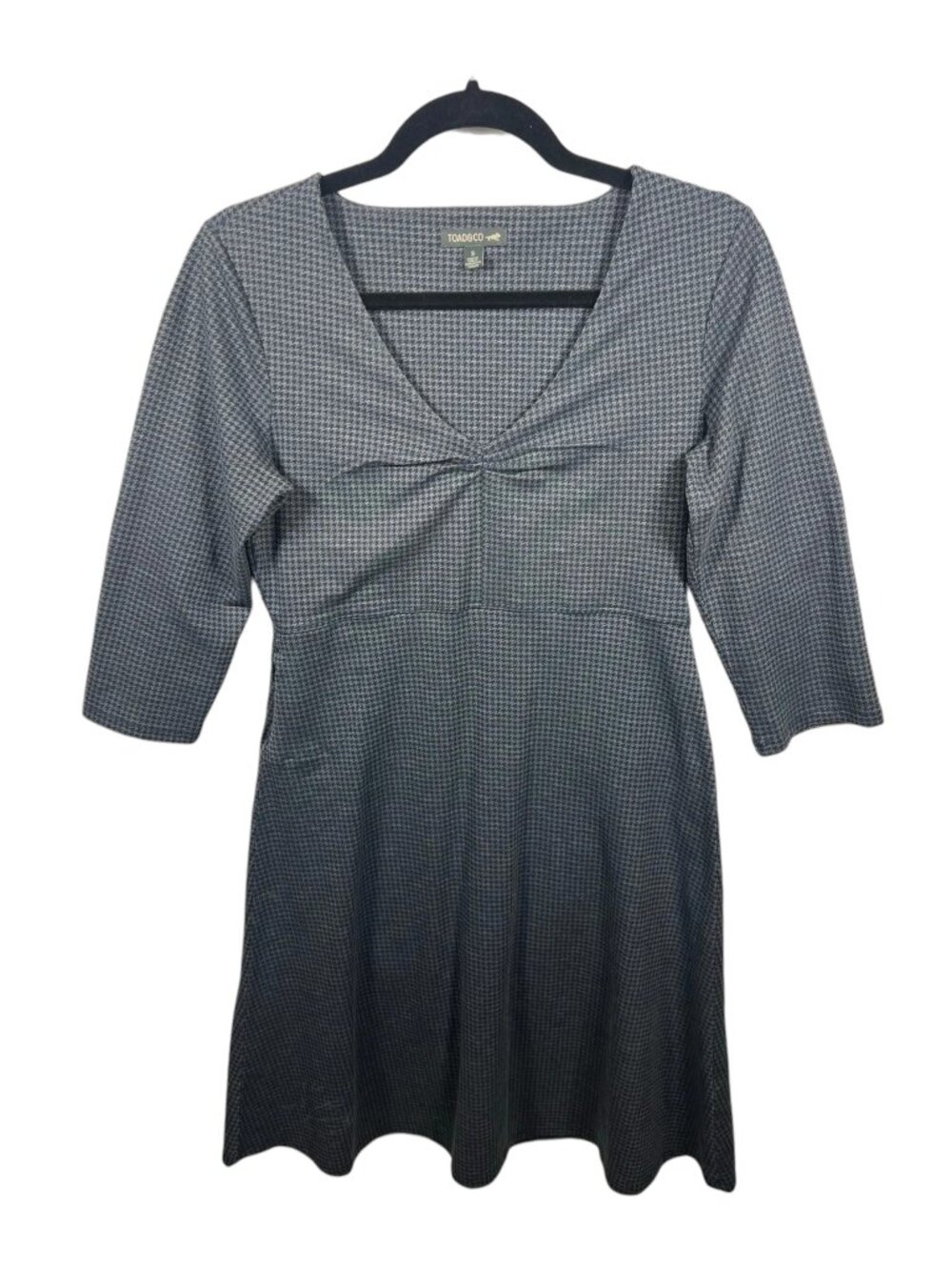Toad & Co Dress Womens Small Rosalinda Stretch Babydoll Houndstooth Tencel